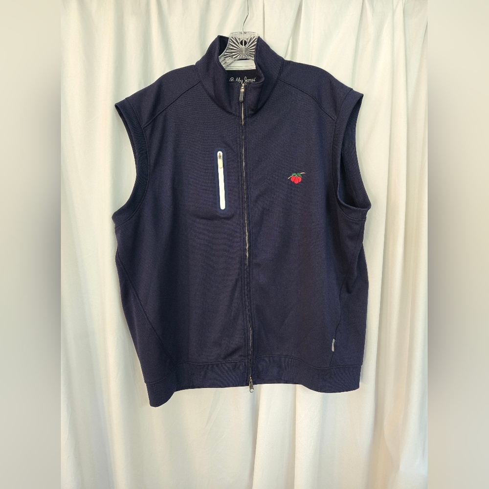 Bobby Jones X-H20 Navy Sleeveless Zip-Up Golf Vest